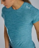 Жіноча футболка з короткими рукавами TYR Women's Airtec Short Sleeve Tee- Solid, Delphinium Blue Heather L (FPTSO3A-971-L)