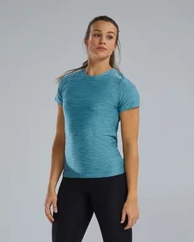 Жіноча футболка з короткими рукавами TYR Women's Airtec Short Sleeve Tee- Solid, Delphinium Blue Heather L (FPTSO3A-971-L)