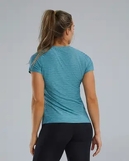 Жіноча футболка з короткими рукавами TYR Women's Airtec Short Sleeve Tee- Solid, Delphinium Blue Heather M (FPTSO3A-971-M)