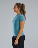 Жіноча футболка з короткими рукавами TYR Women's Airtec Short Sleeve Tee- Solid, Delphinium Blue Heather S (FPTSO3A-971-S)