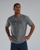 Футболка чоловіча з короткими рукавами TYR Men's Airtec Big Logo Tee– Solid, Heather Grey M (T44000-252-M)