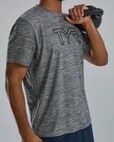 Футболка чоловіча з короткими рукавами TYR Men's Airtec Big Logo Tee– Solid, Heather Grey XL (T44000-252-XL)