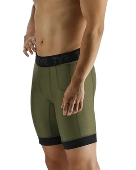 Чоловічі компресійні шорти TYR Men's Compression Shorts– Solid, Olive Night L (MCSLSO3A-932-L)