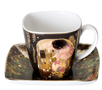 GOE-66884727 Espresso Cup with Saucer The Kiss by Gustav Klimt Goebel