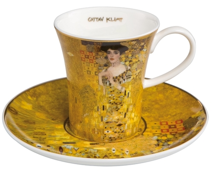 GOE-67011661 Adele Bloch-Bauer – Espresso Cup with Saucer 8 cm 0.10 l Artis Orbis Gustav Klimt Goebel
