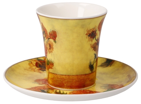 GOE-67062321 Espresso Cup with Saucer Vincent van Gogh Sunflowers - Artis Orbis Goebel
