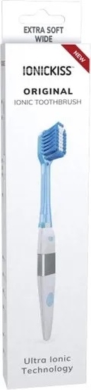 Іонна зубна щітка IONICKISS Ultra soft Дуже м'яка широка Блакитна